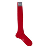 Cashmere and Silk Long Socks in Scarlet Red