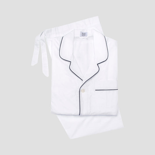 Plain Poplin Pyjamas in White