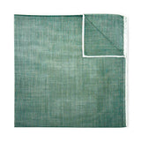 Plain Batiste Cotton Pocket Square in Green