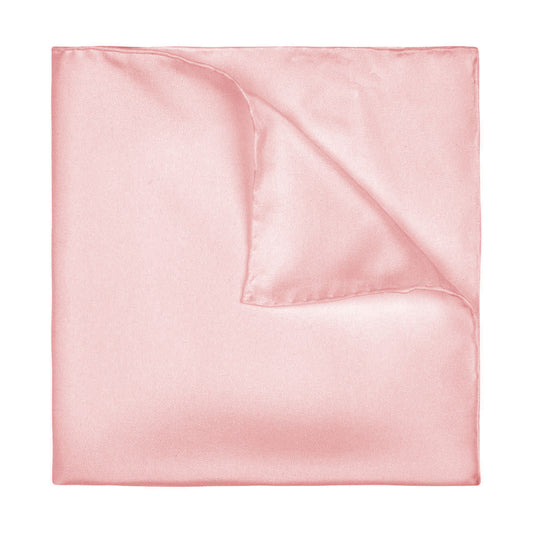 Plain Hand Rolled Silk Pocket Square in Pink
