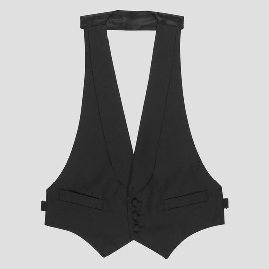 Faille Silk Waistcoat in Black