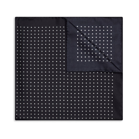Polka Dot 27inch Silk Square in Navy