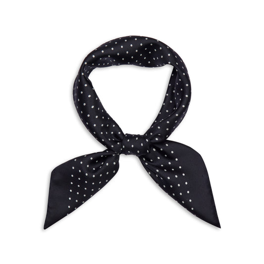 Polka Dot 27inch Silk Square in Navy