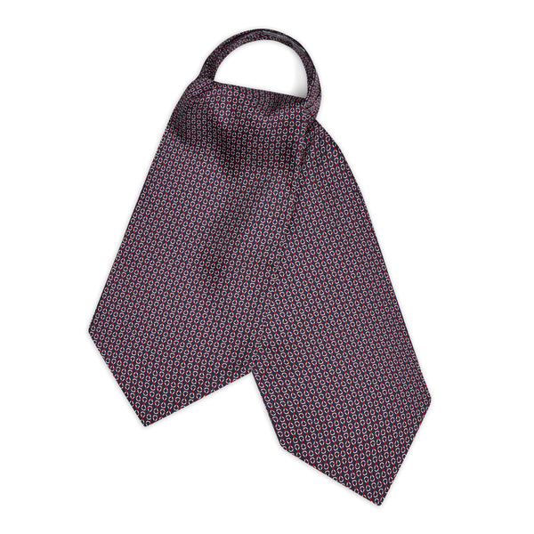 Looping Foulard Silk Cravat in Navy