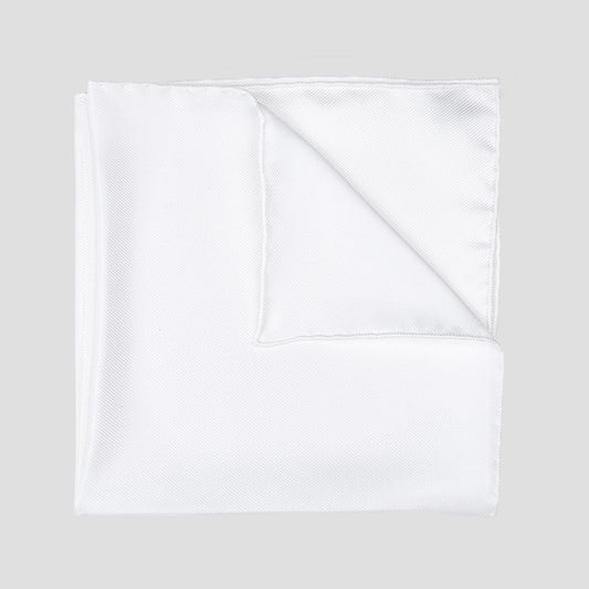 Plain Silk Pocket Square in Ivory