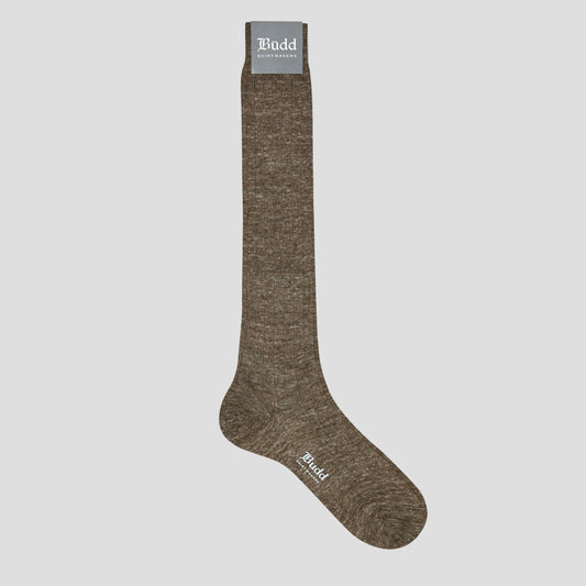 Linen Long Socks in Mocha
