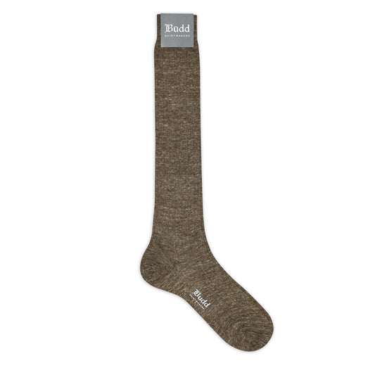 Linen Long Socks in Mocha