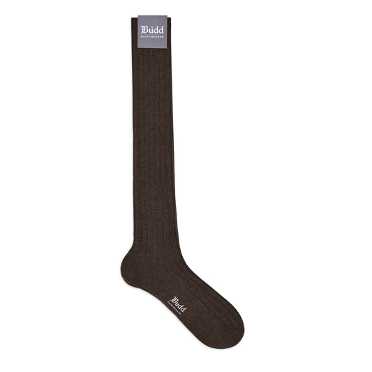 Cashmere Long Socks in Chocolate Brown