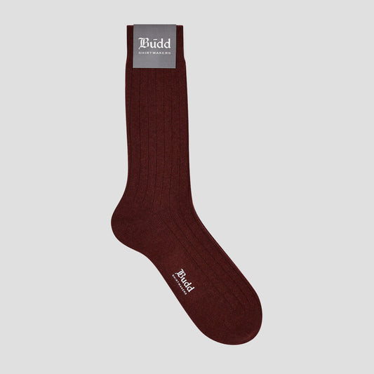 Plain Cashmere Short Socks in Burgundy