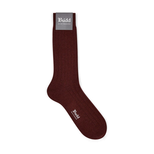 Plain Cashmere Short Socks in Burgundy