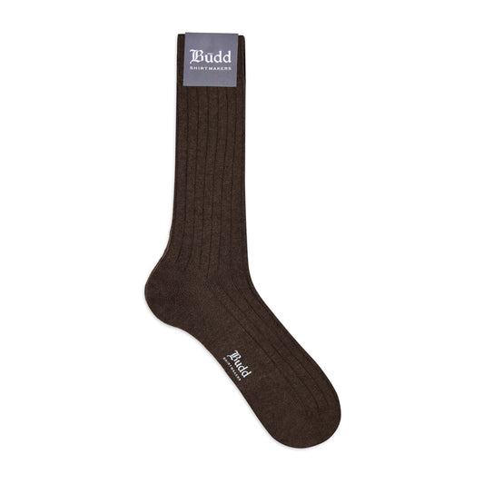 Cashmere Short Socks in Chocolate Brown