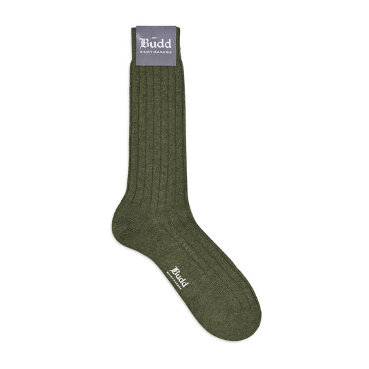 Cashmere Short Socks in Sage Green