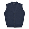 Wilton Scottish Cashmere Sleeveless Cardigan in Cosmos Blue