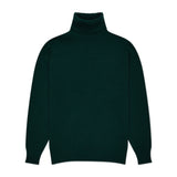 Cashmere roll neck jumper in Bottle green