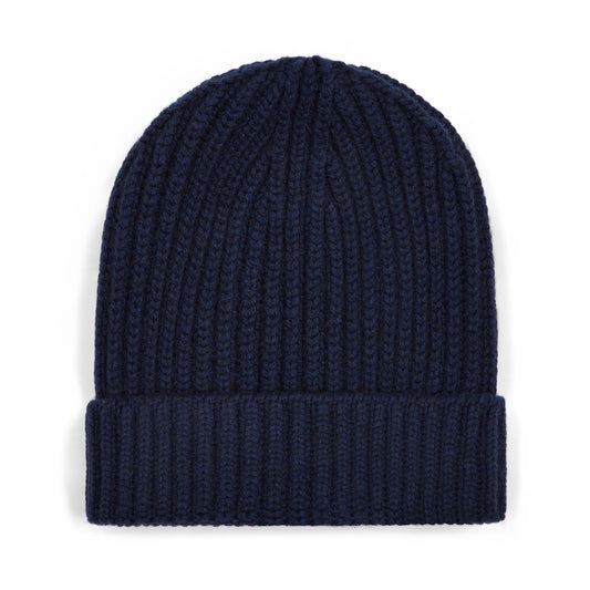 Cashmere Thick Ribbed Hat in Blackberry