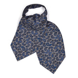 Grey and blue paisley silk cravat