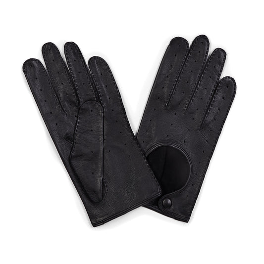Leather Driving Gloves in Black