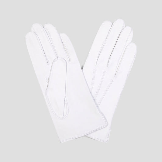 Leather Unlined Dress Gloves in White