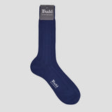 Cotton Wide Rib Short Socks in Ink