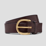 Pembridge Bridle Leather Belt in Brown on pale plain grey background