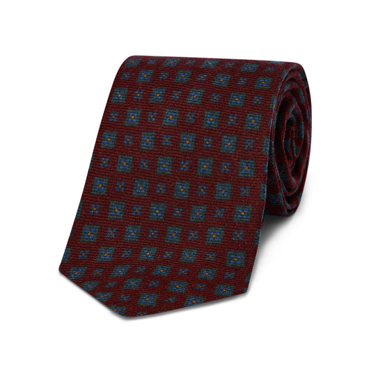 In Out Coffer Wool Tie in Mid Blue