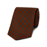 Rust coloured medallion wool tie