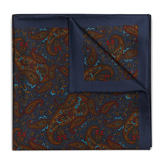 Paisley Meadow Silk Yard Square in Blue