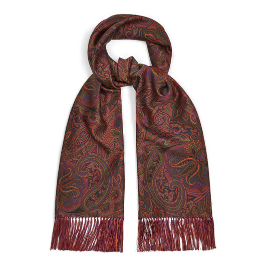 Baroque Paisley Scarf in Burgundy