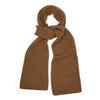 Scottish Cashmere 3 Ply Ribbed Scarf in Caramel Tan