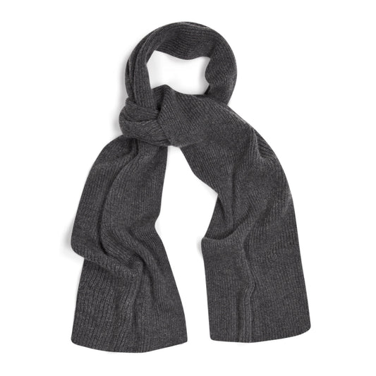 Cashmere Ribbed Scarf in Derby