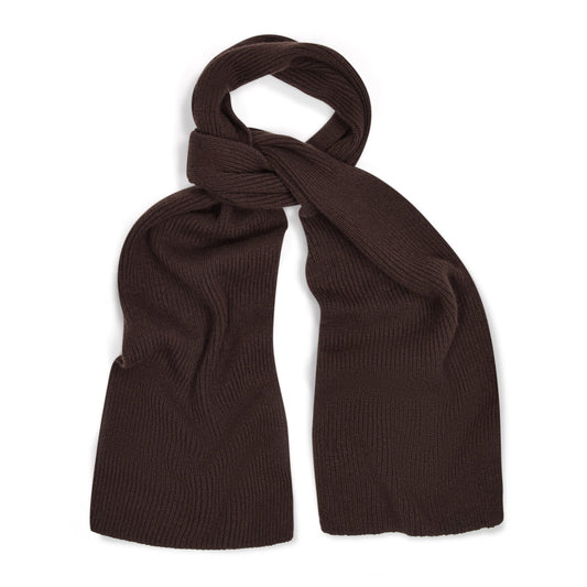 Cashmere Ribbed Scarf in Ebony