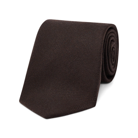 Cashmere Hopsack Tie in Chocolate