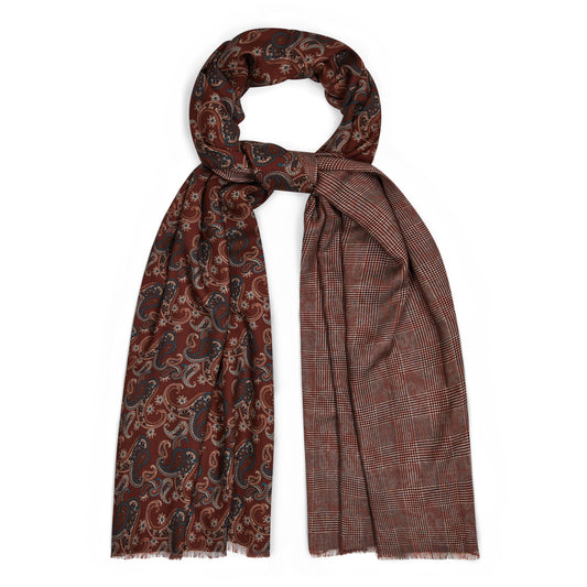 Paisley Double Face Scarf in Ember