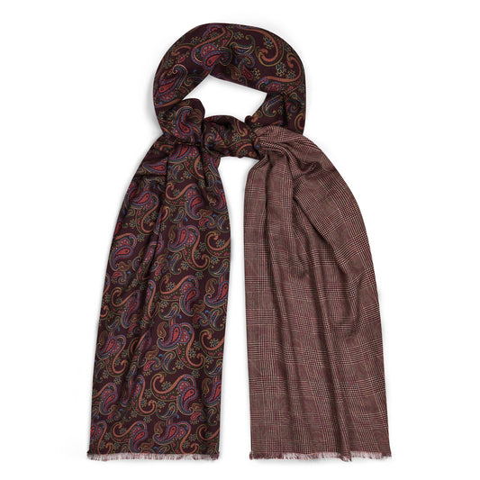 Paisley Double Face Scarf in Plum