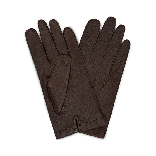 Peccary Gloves in Dark Brown