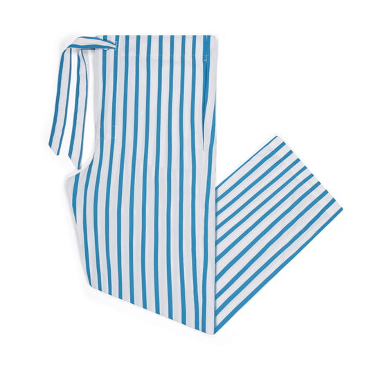 Tailored Fit Stripe Poplin Pyjamas in California Blue