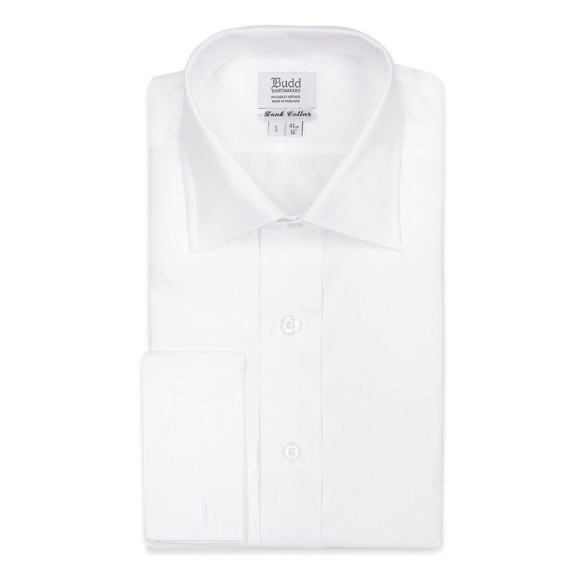Slim Fit Poplin Double Cuff Shirt in White
