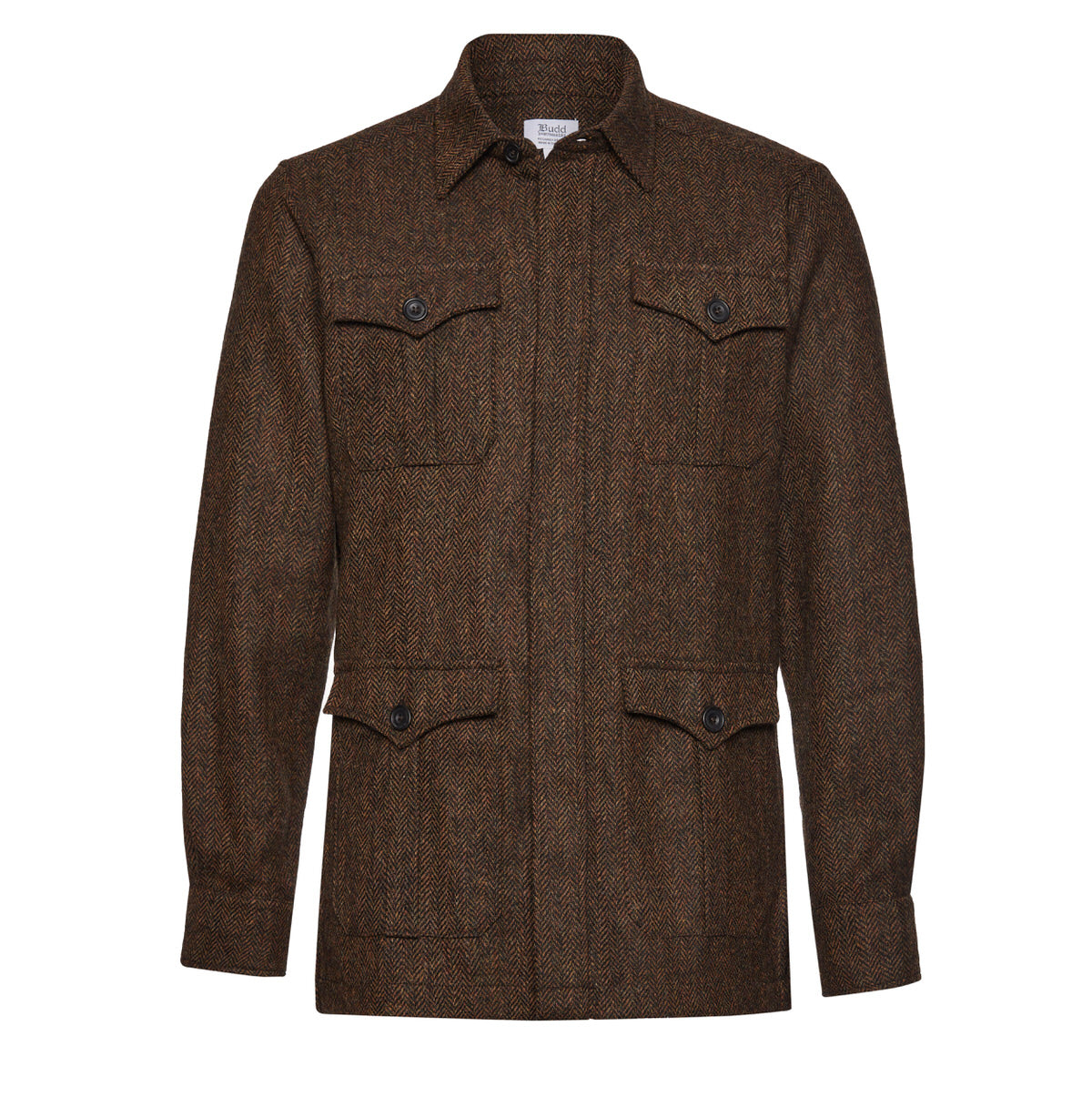 Herringbone Tweed Safari Jacket in Ashdown – Budd Shirtmakers Ltd