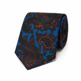 Classic paisley madder silk tie lido blue
