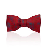 Red and navy spot silk bow tie