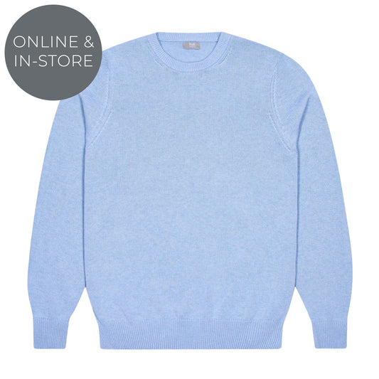 Hayle Cotton Relaxed Knit Crew Neck Jumper in Capri