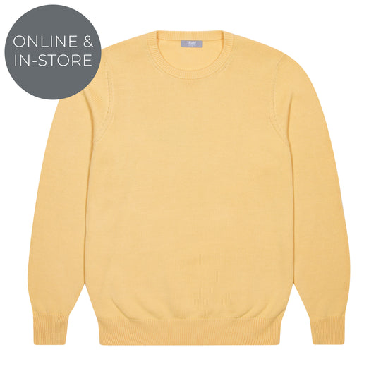 Hayle Cotton Relaxed Knit Crew Neck Jumper in Laguna