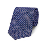 Chain Link Silk Twill Tie in Navy and Lilac