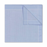 Light blue checkered fabric on a white background