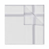 Contrast Check Border White Cotton Handkerchief in Silver