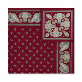 Pine Paisley Cotton Handkerchief in Burgundy