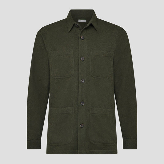 English Wool Flannel Chore Jacket in Loden Green