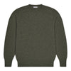 Hillswick Brushed Shetland Crew Neck Wool Jumper in Loden Green