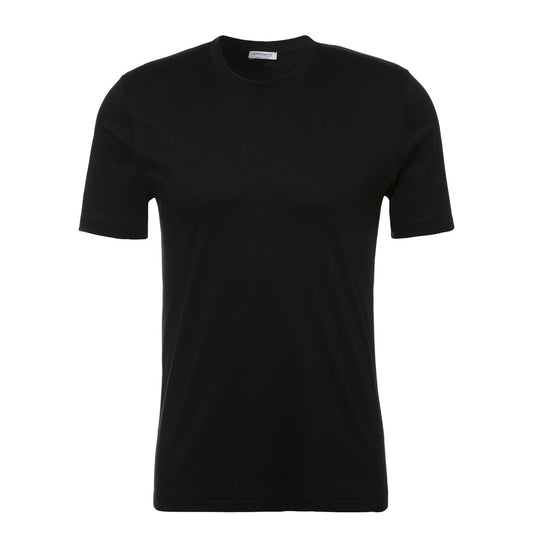 Zimmerli Sea Island Cotton Crew Neck T-Shirt in Black