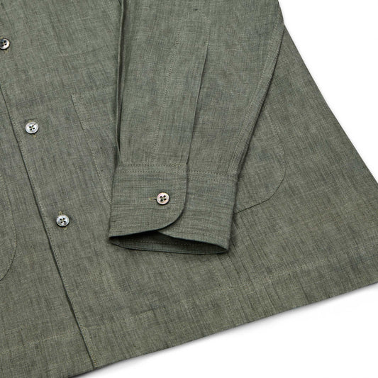 Signature Linen Guayabera Shirt in Khaki